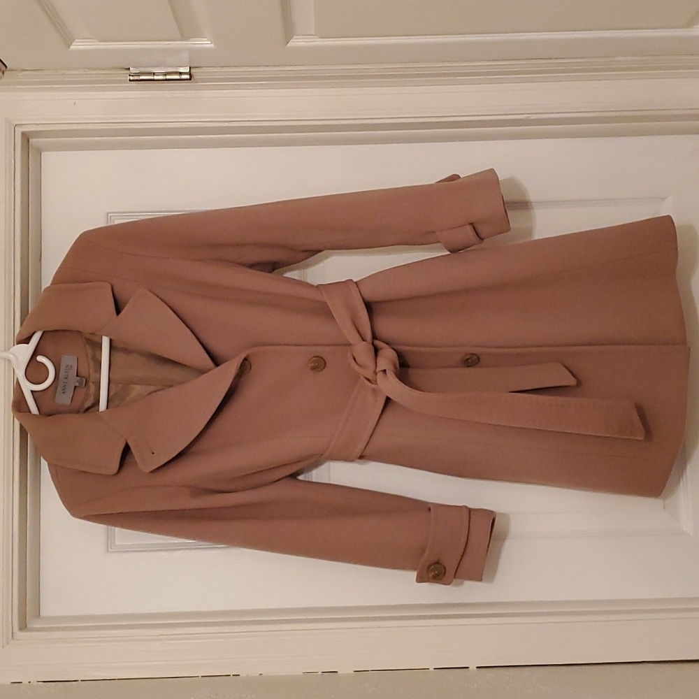 Elegant Tan Belted Women's Coat